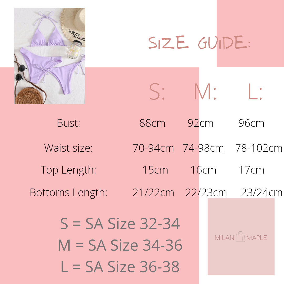 Lilac 3-piece Triangle Bikini Set