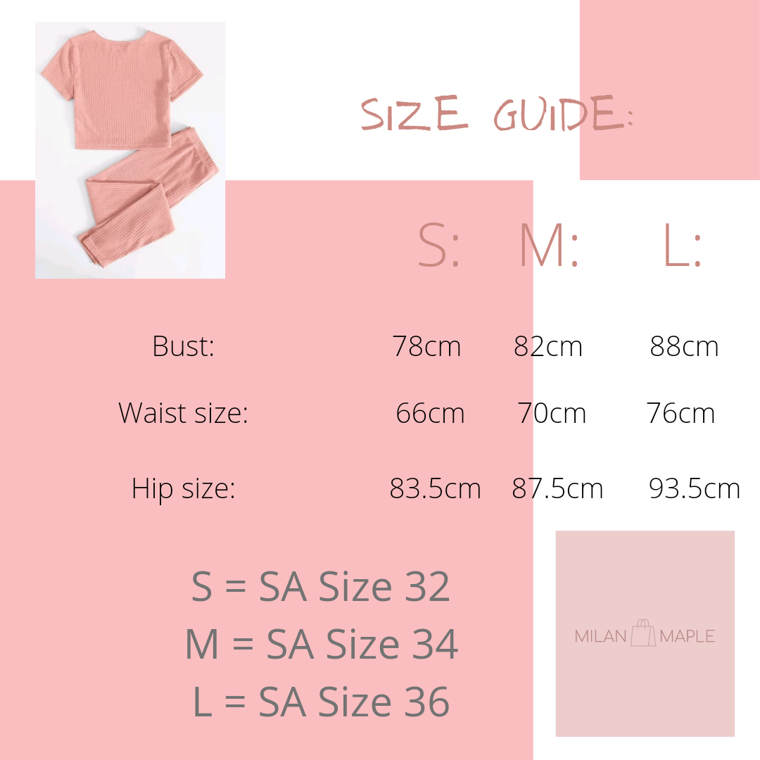 Pink Rib Knit Crop Tee & Legging Set