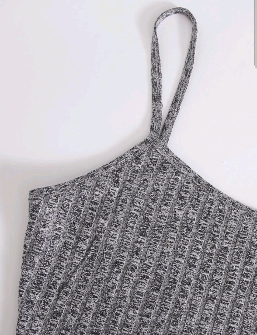 Grey Rib Knit Cropped Vest & Legging Set